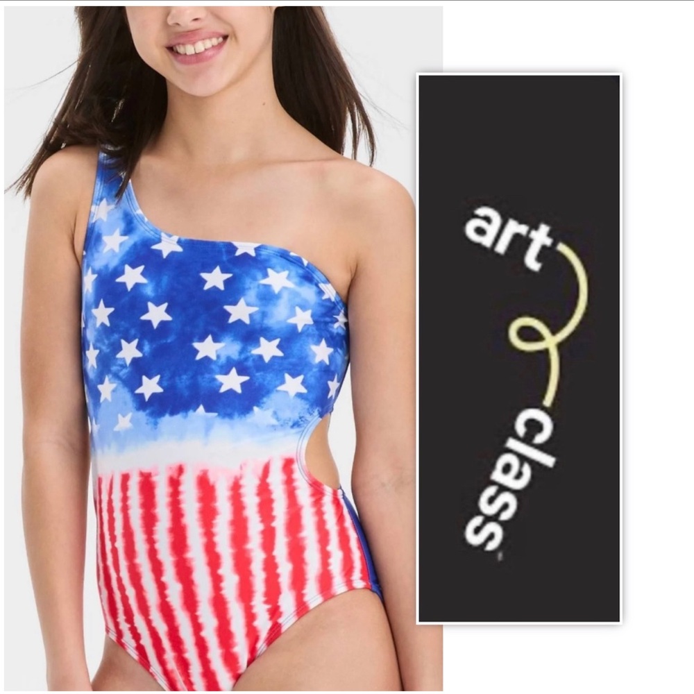 Art Class Stars And Stripes Tie Dye Abstract One Piece Swimsuit